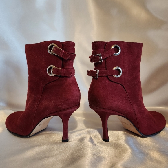 Steven by Steve Madden "Tennisha" Bootie Raspberry Suede with Silver Accents - Picture 4 of 4